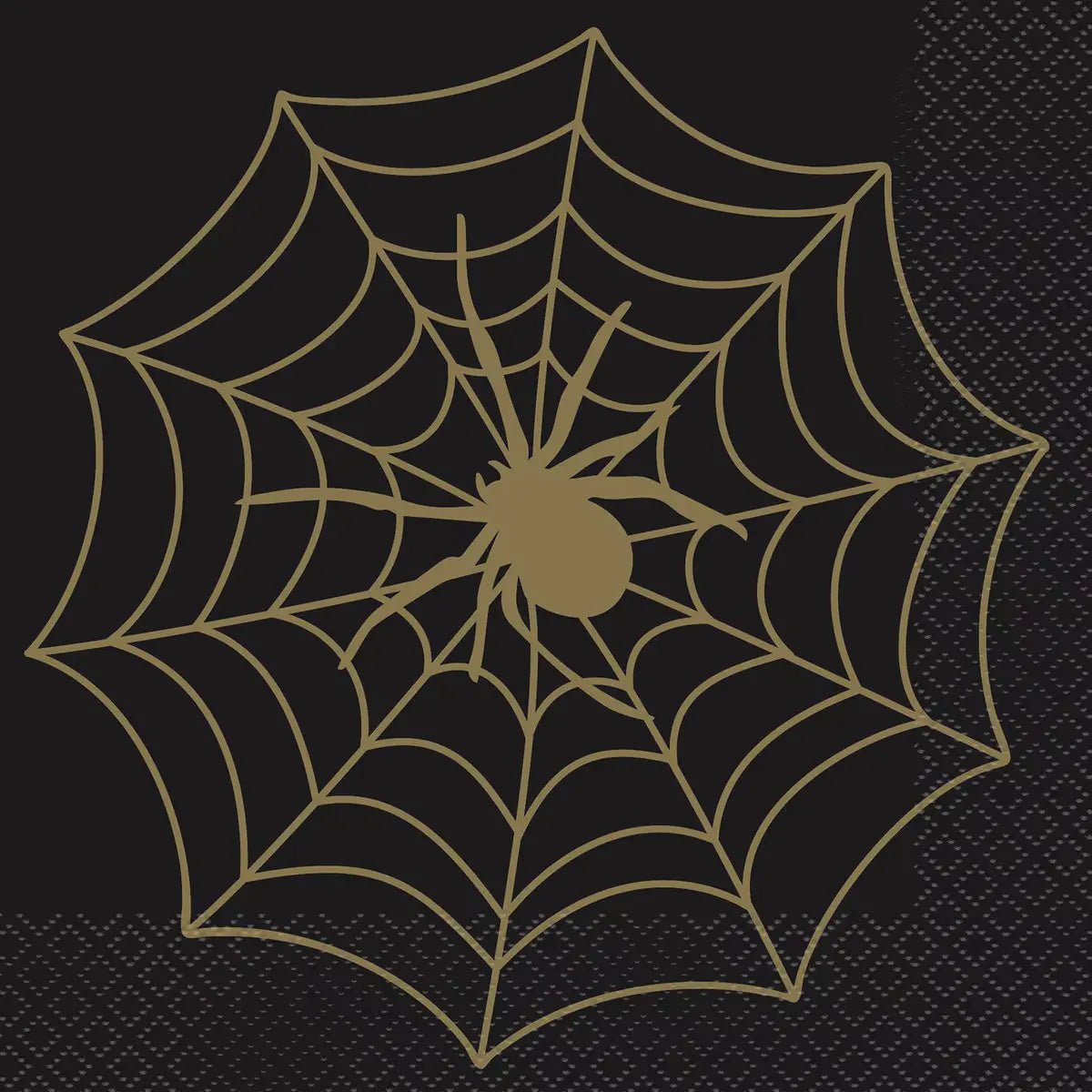 Black & Gold Spider Web Lunch Napkins 16pk Halloween - Party Owls