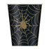 Black & Gold Spider Web Paper Cups 8pk Halloween - Party Owls