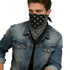 Black Paisley Bandana Head Wrap Neck Scarf Mask - Party Owls