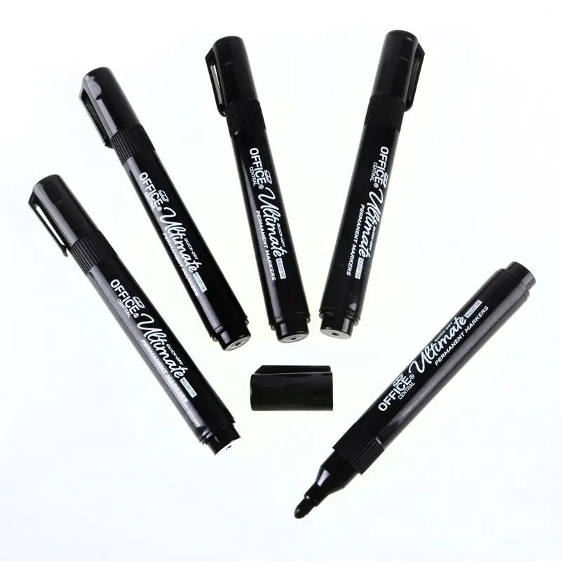 Black Permanent Markers 5pk Bullet Tips - Party Owls