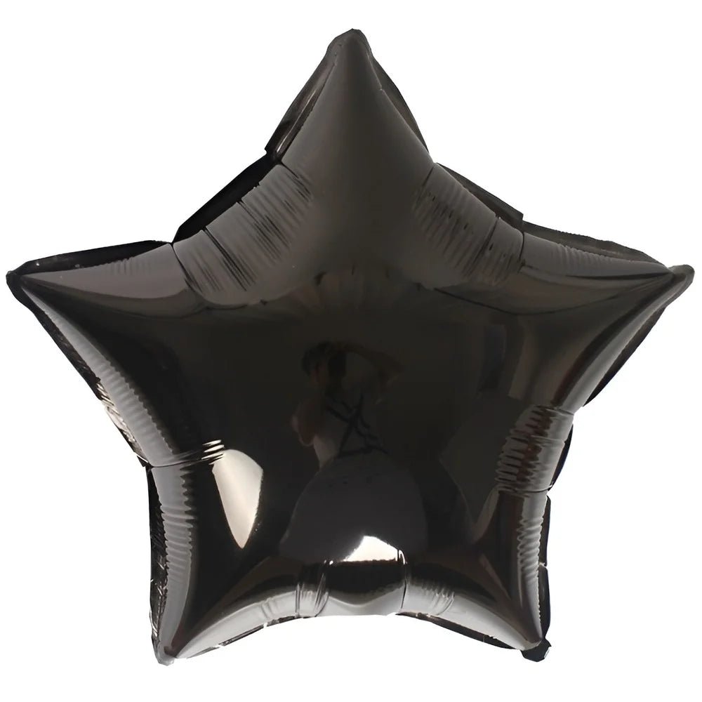 Black Star Shape Foil Balloon 45cm (18") - Party Owls