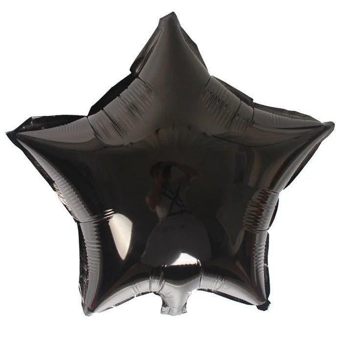 Black Star Shape Foil Balloon 45cm (18") - Party Owls