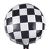 Black & White Checkered Foil Balloon 45cm (18") Round - Party Owls