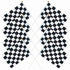 Black & White Checkered Hand Flags 8pcs 21cm x 14cm - Party Owls