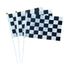 Black & White Checkered Hand Flags 8pcs 21cm x 14cm - Party Owls