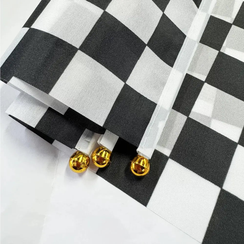 Black & White Checkered Hand Flags 8pcs 21cm x 14cm - Party Owls