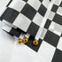 Black & White Checkered Hand Flags 8pcs 21cm x 14cm - Party Owls