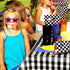 Black & White Checkered Plastic Party Bags 10pk - Party Owls