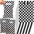 Black & White Checkered Plastic Party Bags 10pk - Party Owls