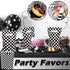Black & White Checkered Plastic Party Bags 10pk - Party Owls