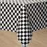 Black & White Checkered Plastic Table Cover 1.37m x 2.74m Tablecloth - Party Owls