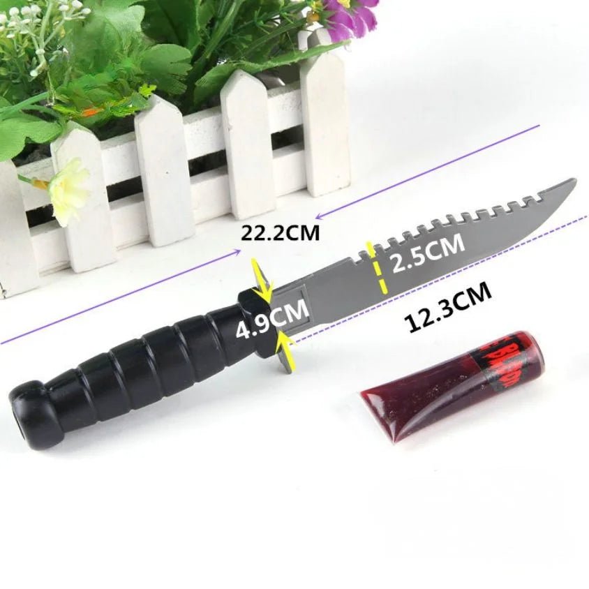 Bleeding Knife Set 22cm (Knife & Fake Blood) Halloween - Party Owls