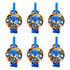 Blue Cartoon Hedgehog Blowouts 6pcs Party Favours - Party Owls