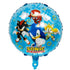 Blue Cartoon Hedgehog Foil Balloon 45cm (18") - Party Owls