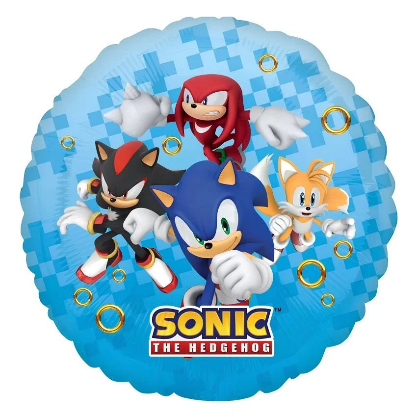 Blue Cartoon Hedgehog Foil Balloon 45cm (18") - Party Owls