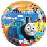 Blue Cartoon Tank Engine Large Paper Plates 23cm (9") 10pk Round - Party Owls