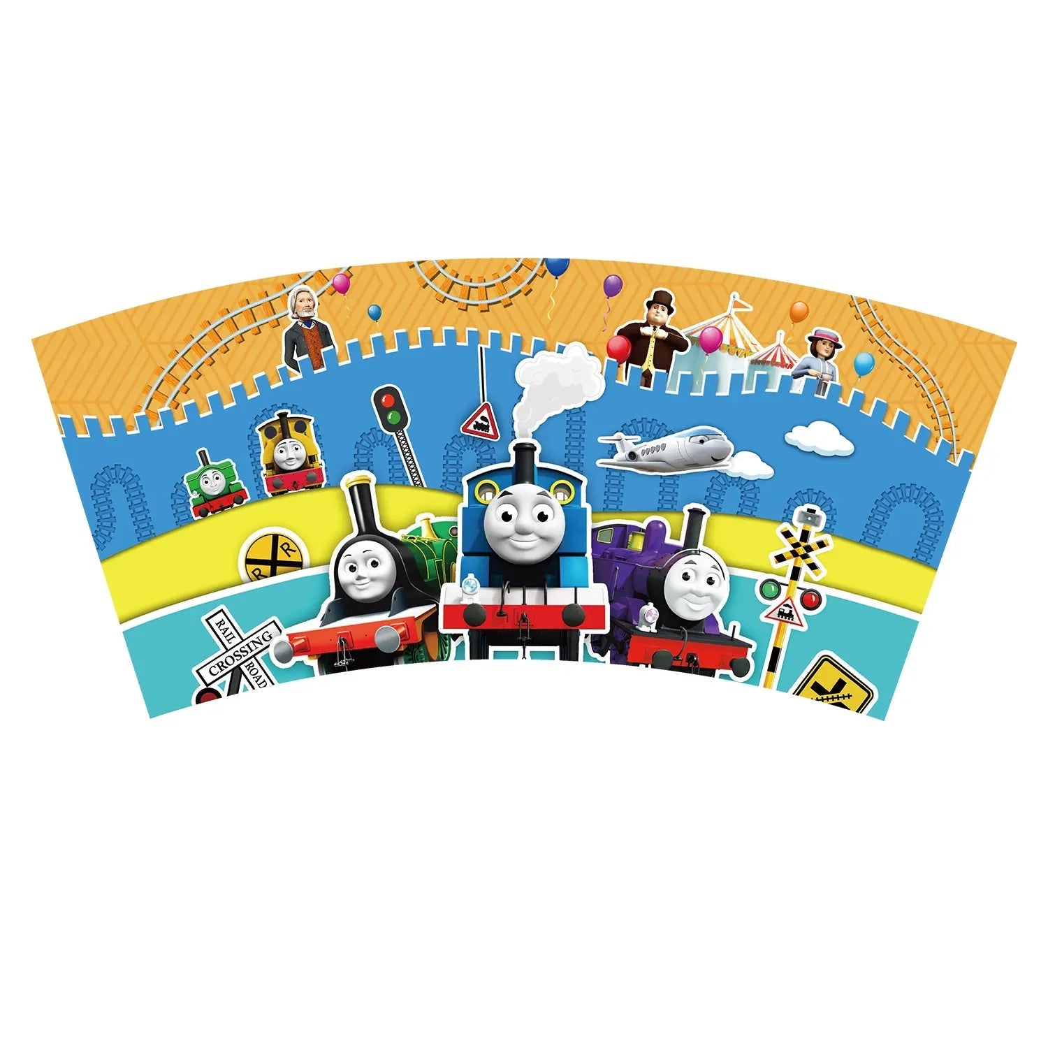 Blue Cartoon Tank Engine Paper Cups 10pk - Party Owls