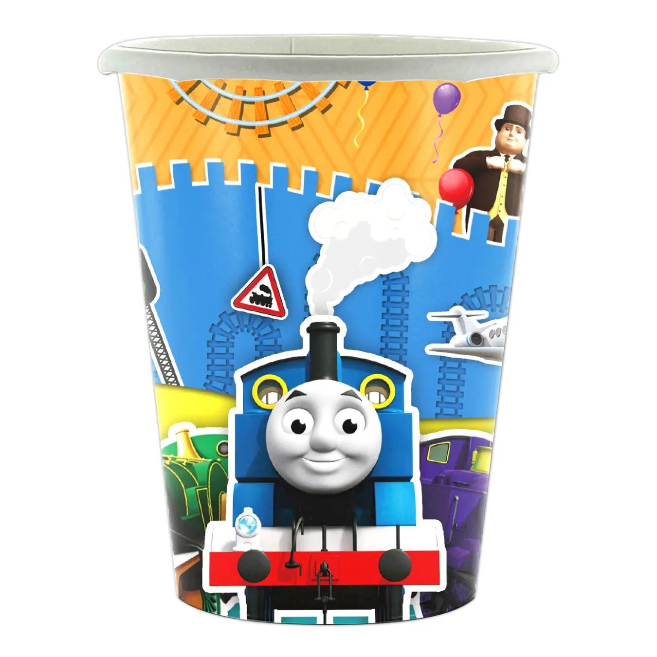 Blue Cartoon Tank Engine Paper Cups 10pk - Party Owls