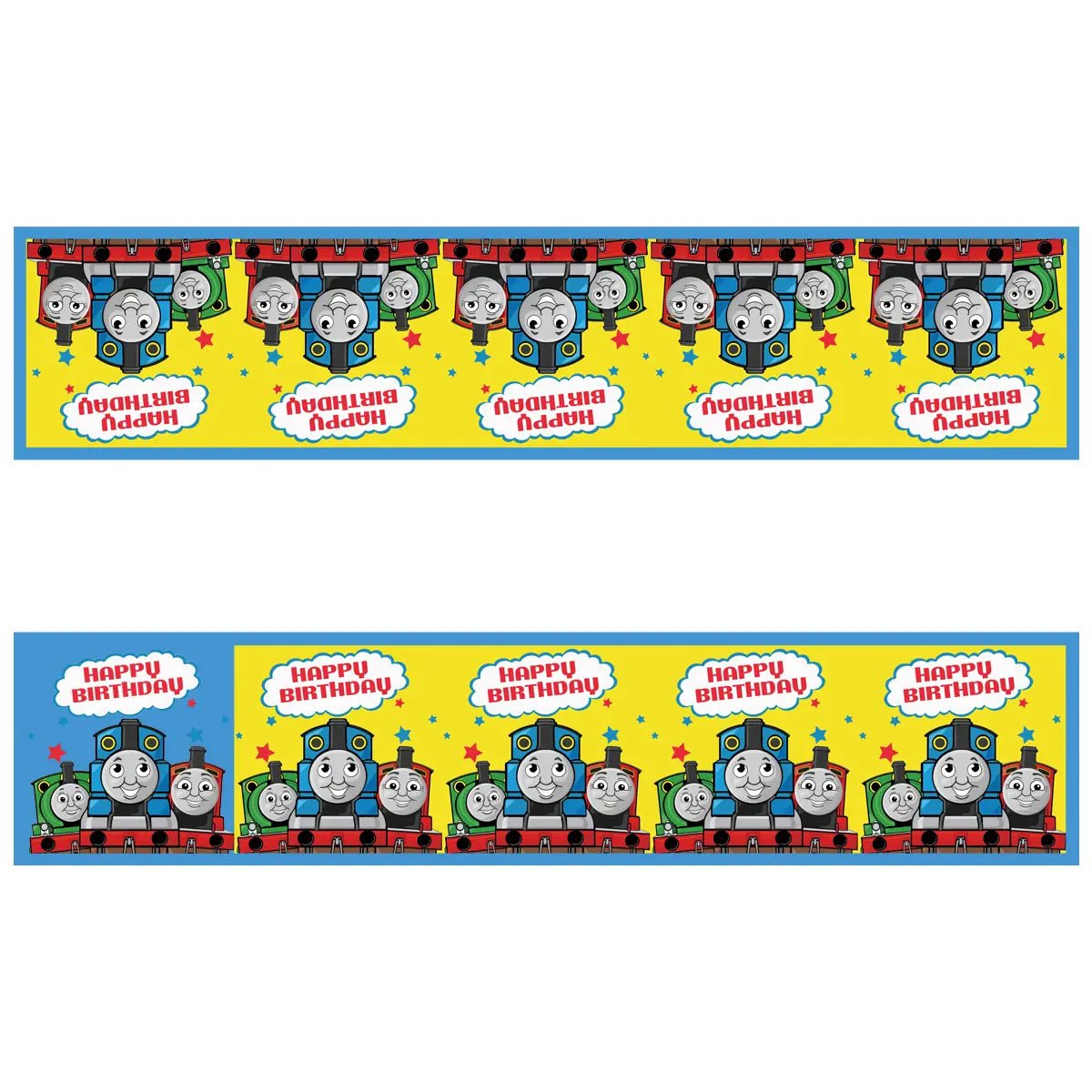 Blue Cartoon Tank Engine Plastic Table Cover 108cm x 180cm Tablecloth - Party Owls