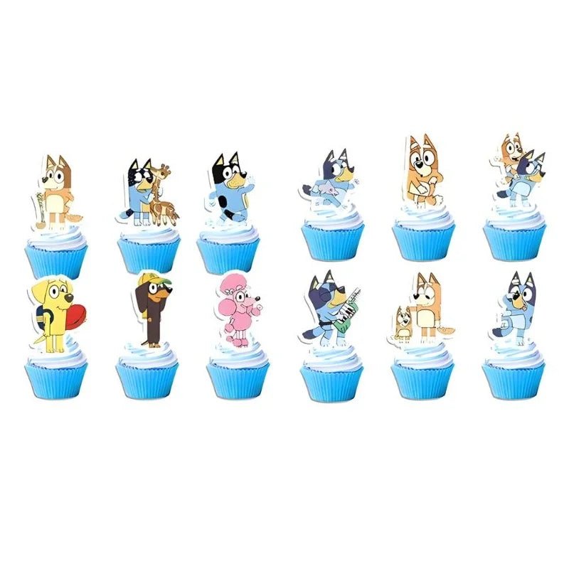 Blue Heeler Puppy Cupcake Toppers 9cm 12pcs - Party Owls