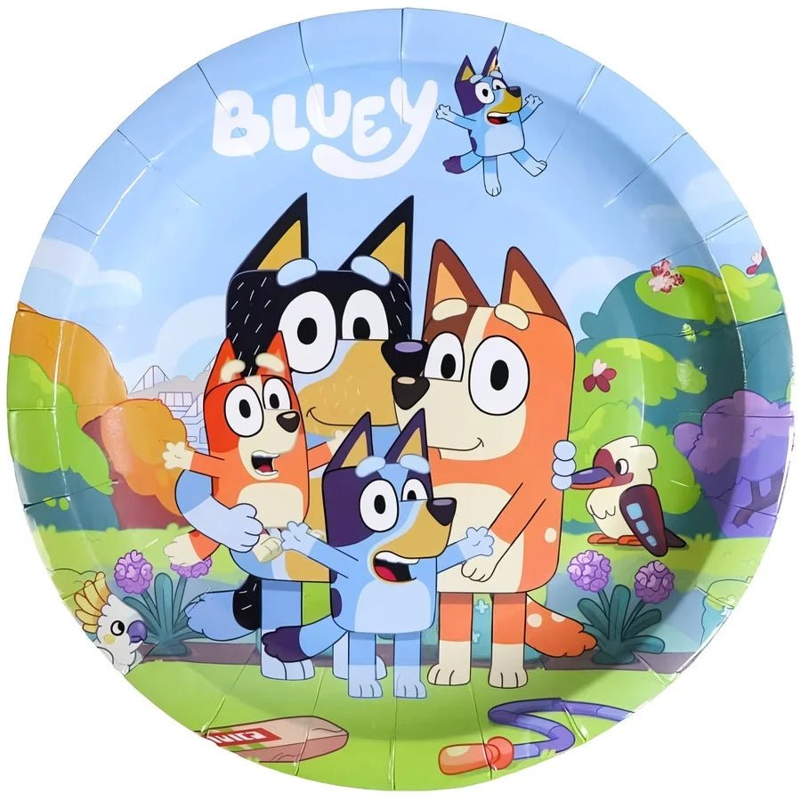 Blue Heeler Puppy Large Paper Plates 23cm (9") 10pcs Round - Party Owls