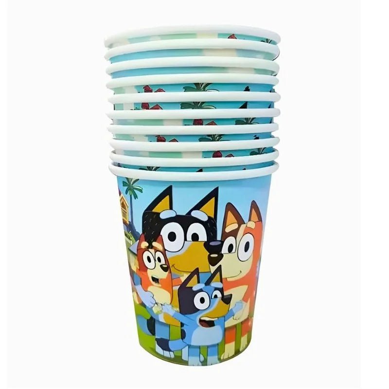 Blue Heeler Puppy Paper Cups 10pcs - Party Owls