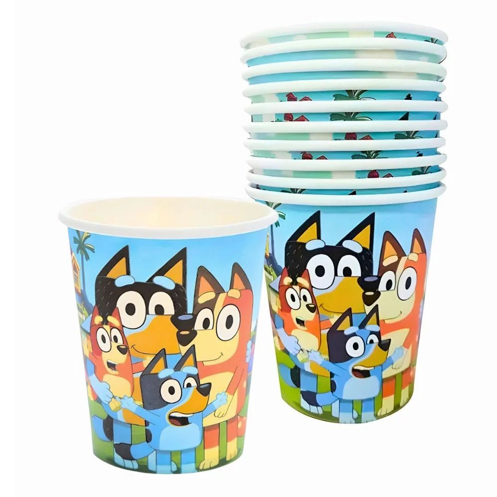 Blue Heeler Puppy Paper Cups 10pcs - Party Owls