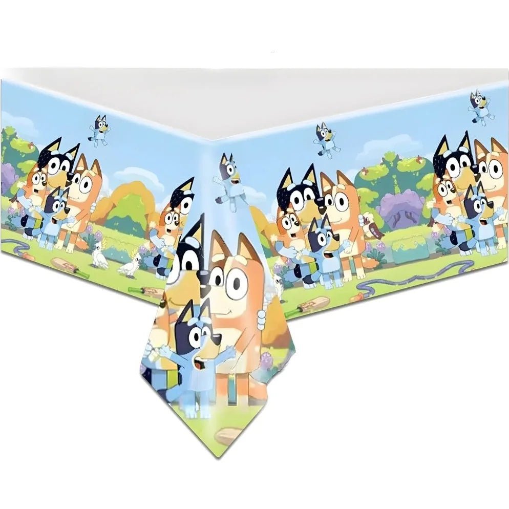 Blue Heeler Puppy Plastic Table Cover 180cm x 108cm - Party Owls