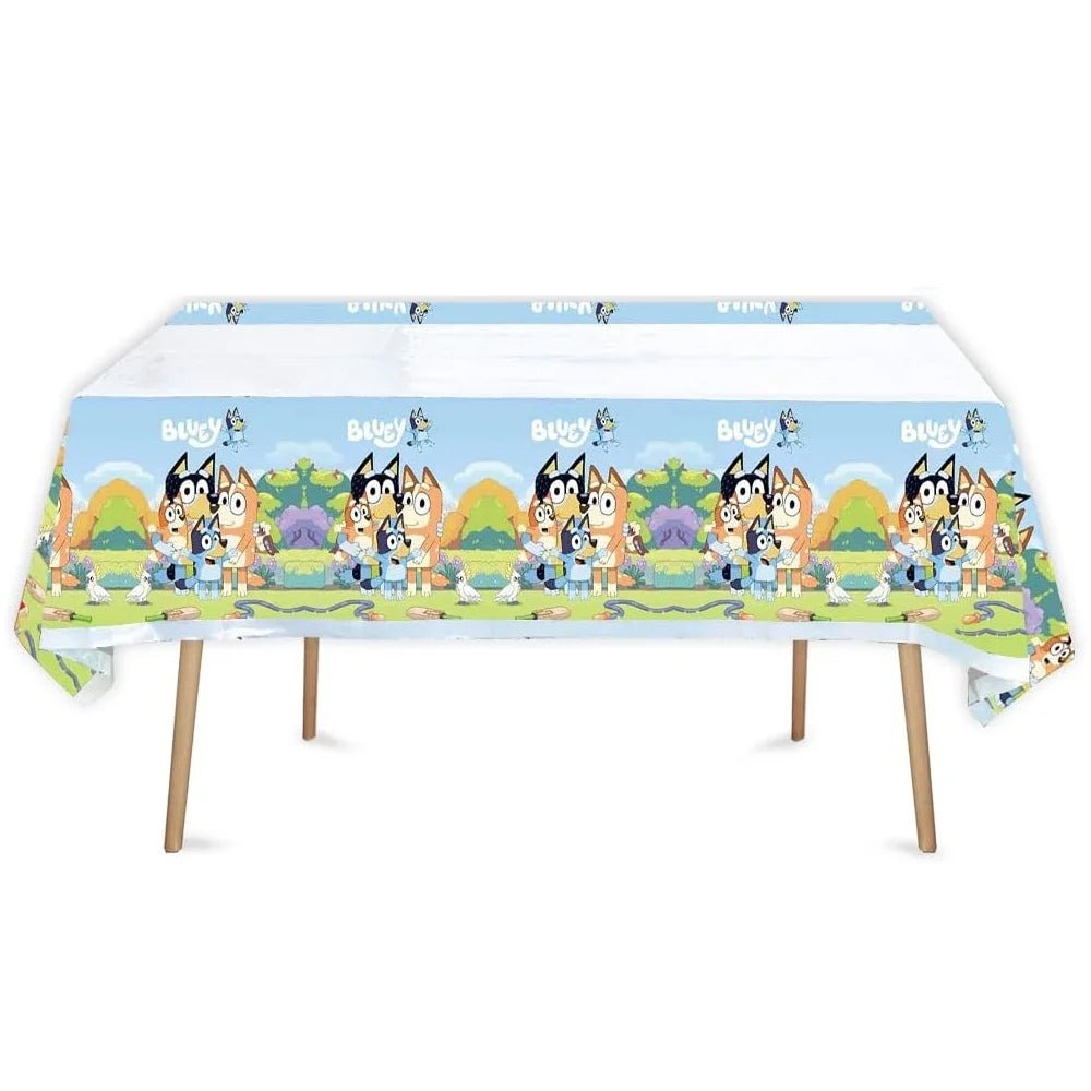 Blue Heeler Puppy Plastic Table Cover 180cm x 108cm - Party Owls