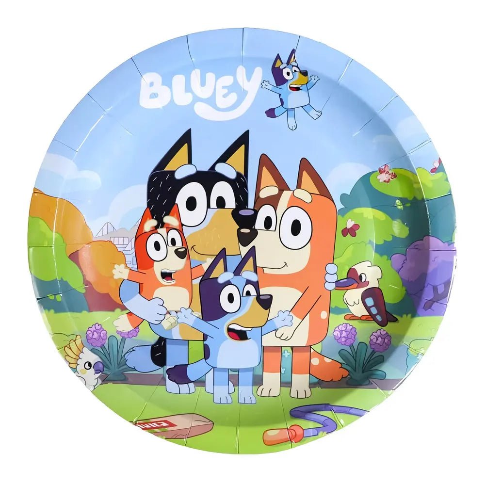 Blue Heeler Puppy Small Paper Plates 17cm (7") 10pk Round - Party Owls