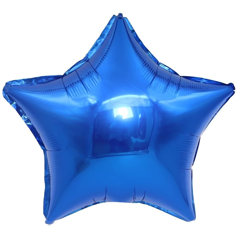 Blue Star Shape Foil Balloon 45cm (18") - Party Owls
