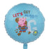 Boy Cartoon Pig Foil Balloon 45cm (18") Round Blue - Party Owls