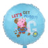 Boy Cartoon Pig Foil Balloon 45cm (18") Round Blue - Party Owls