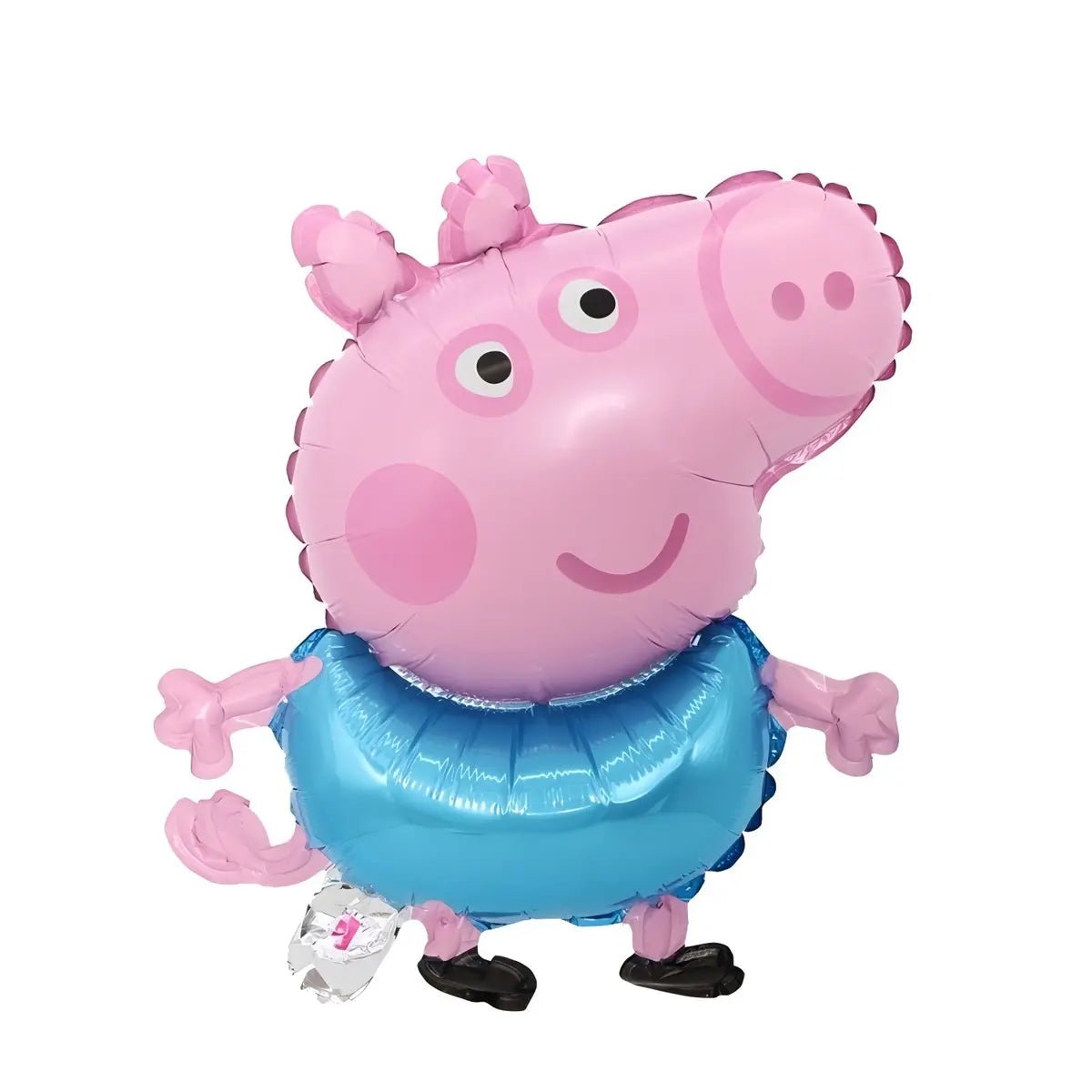 Boy Cartoon Pig Foil Balloon 50cm (20") Blue - Party Owls