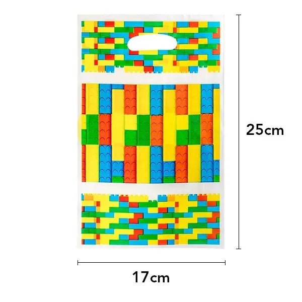 Building Blocks Plastic Party Bags 10pcs - Party Owls