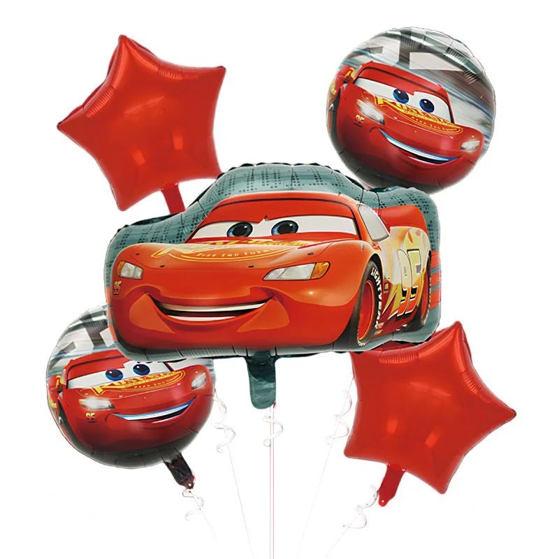 Cartoon Racing Cars Balloon Bouquet 5pcs - Party Owls