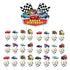Cartoon Racing Cars Cake Topper & Cupcake Toppers 25pcs - Party Owls