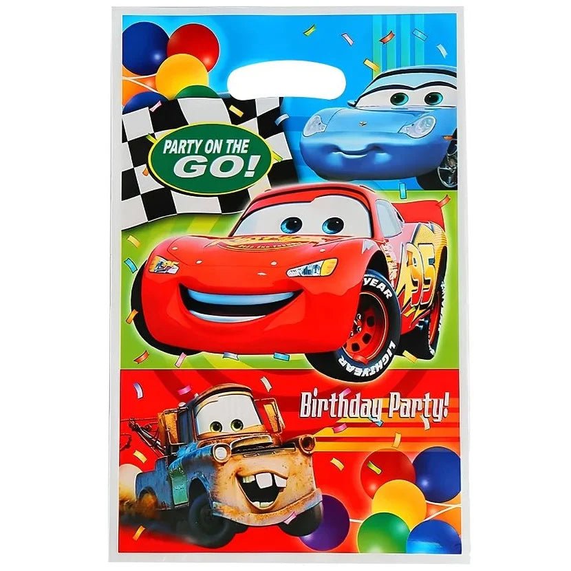Cartoon Racing Cars Plastic Party Bags 10pcs - Party Owls