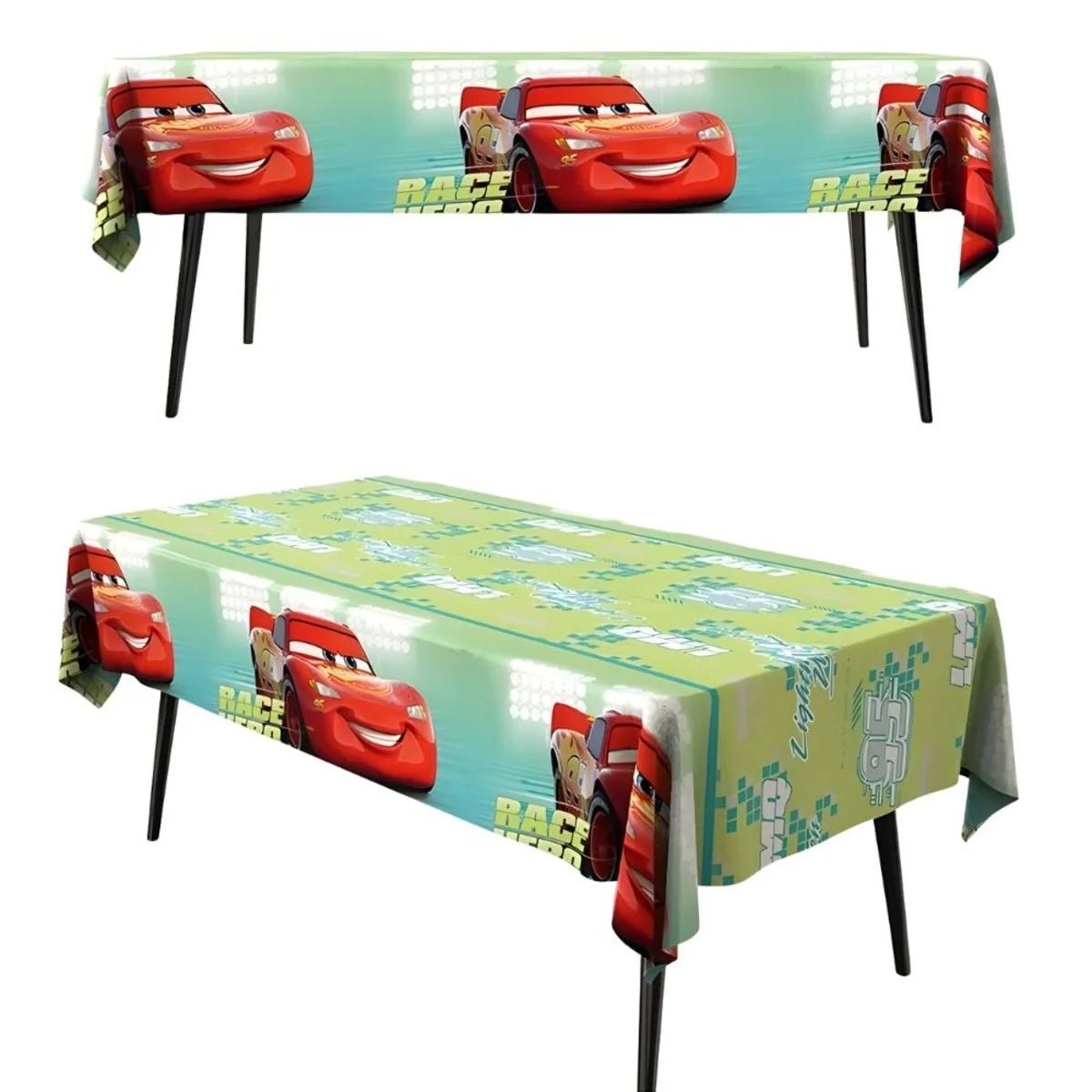 Cartoon Racing Cars Plastic Table Cover 137cm x 183cm Tablecloth - Party Owls