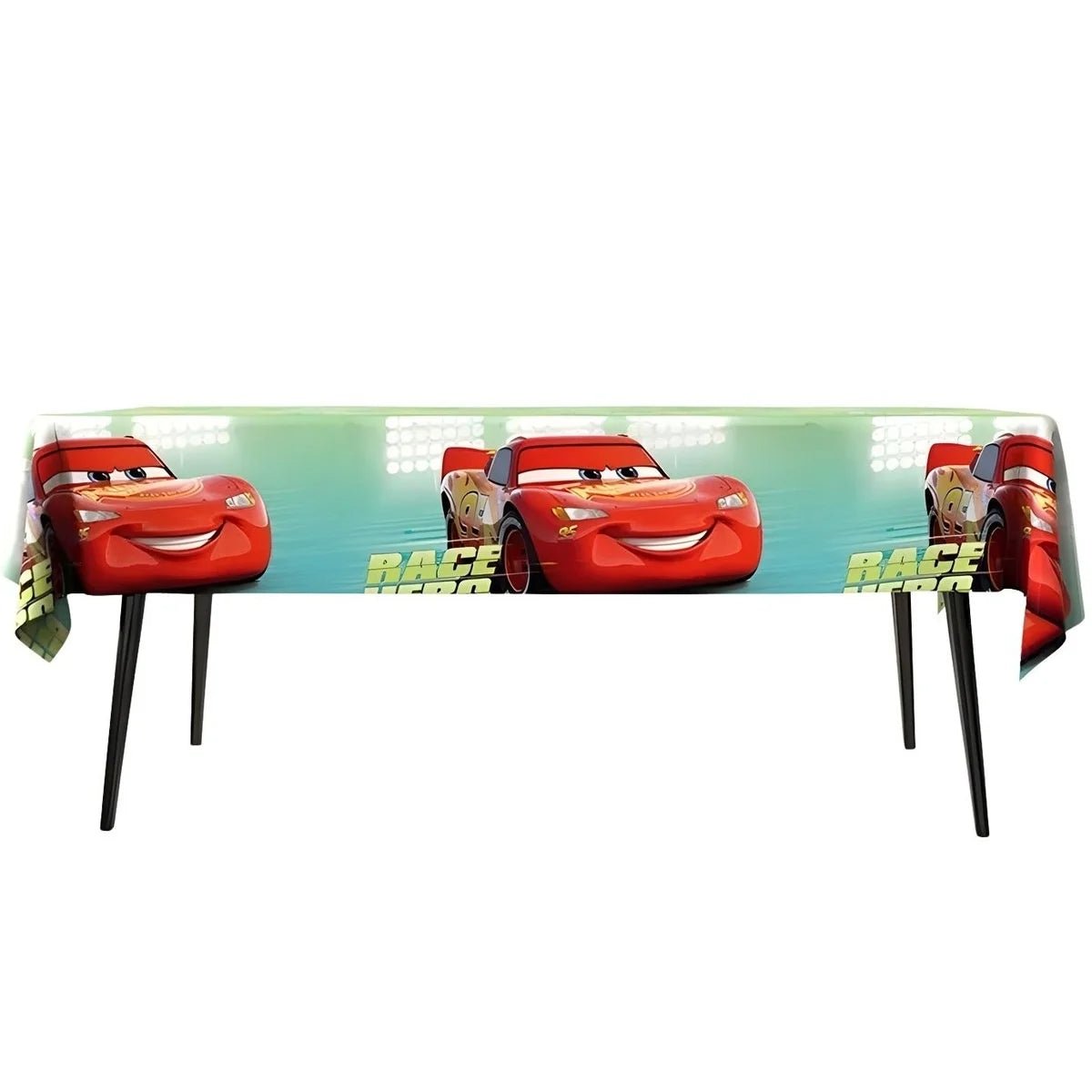 Cartoon Racing Cars Plastic Table Cover 137cm x 183cm Tablecloth - Party Owls