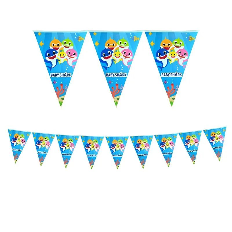 Cartoon Sharks Bunting Flags 10pcs - Party Owls