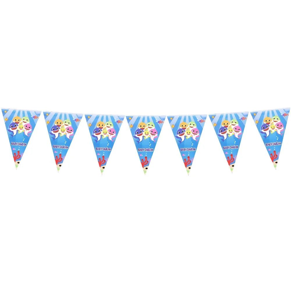 Cartoon Sharks Bunting Flags 10pcs - Party Owls