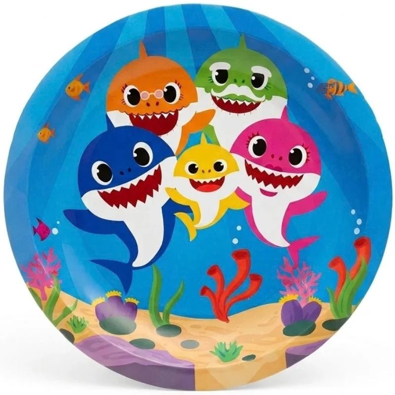 Cartoon Sharks Large Paper Plates 23cm (9") 10pcs - Party Owls