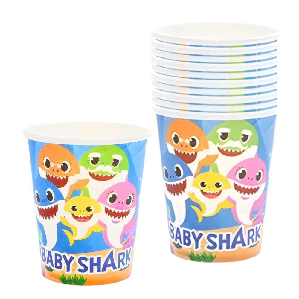 Cartoon Sharks Paper Cups 10pcs - Party Owls
