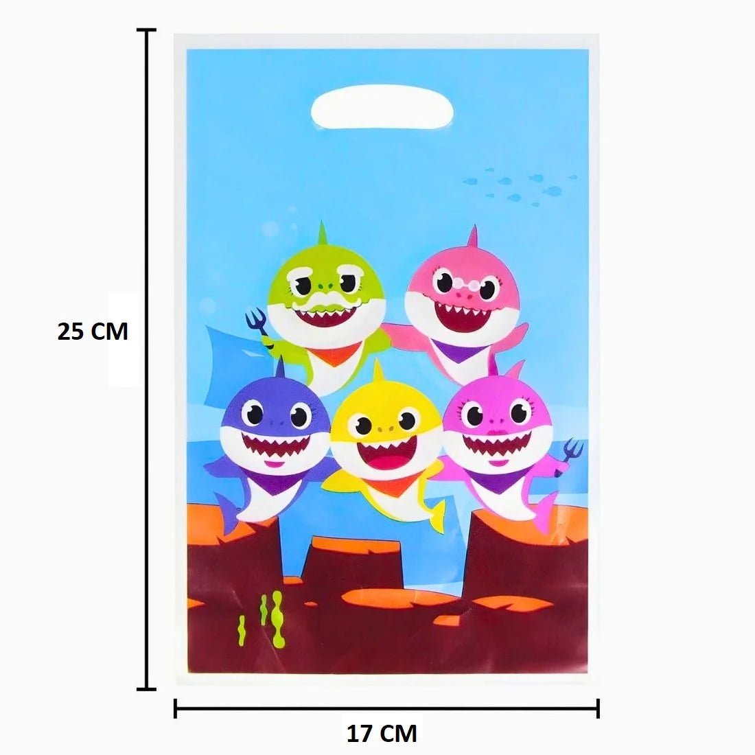 Cartoon Sharks Plastic Party Bags 10pcs - Party Owls
