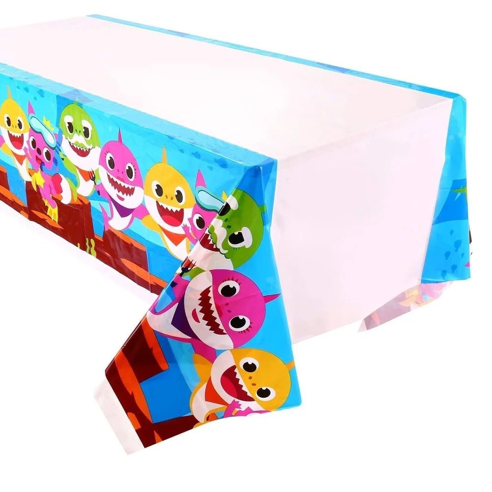 Cartoon Sharks Plastic Table Cover 180cm x 108cm - Party Owls