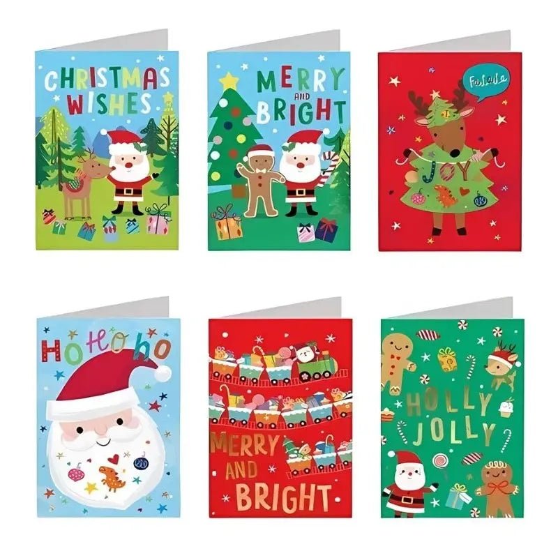 Christmas Cards 30pcs (115 x 170mm) w/Envelopes Textured Foil Kids - Party Owls