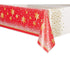 Christmas Red & Gold Sparkle Plastic Table Cover 137cm x 213cm - Party Owls