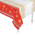 Christmas Red & Gold Sparkle Plastic Table Cover 137cm x 213cm - Party Owls
