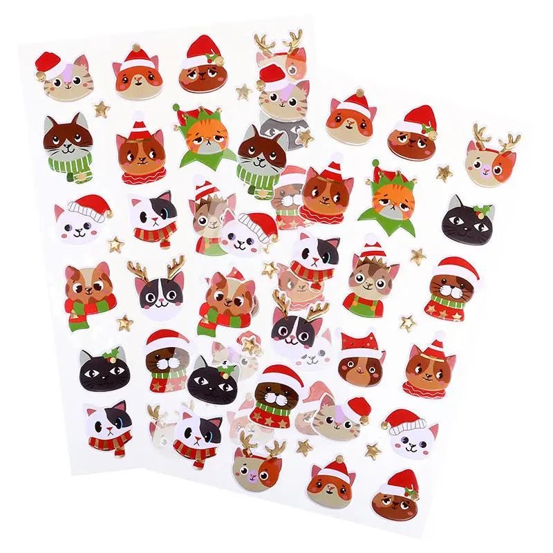 Christmas Theme Pets 3D Stickers 24pcs 14cm x 25cm 2 Assorted Sets - Party Owls
